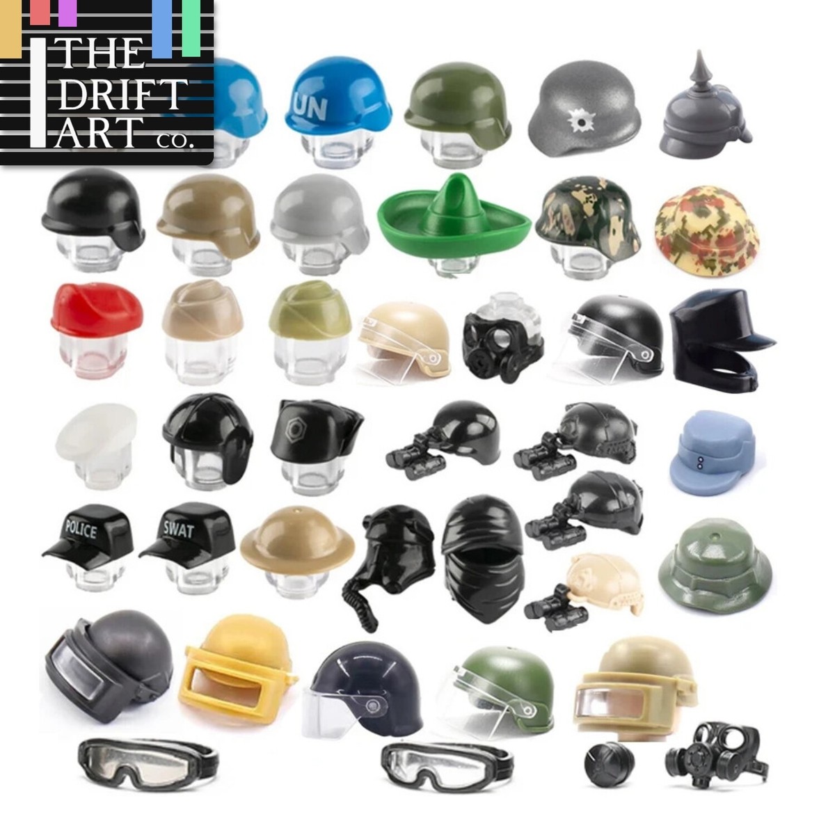 10pcs Military Soldier Trooper Helmet Hat Mask For LEGO Building