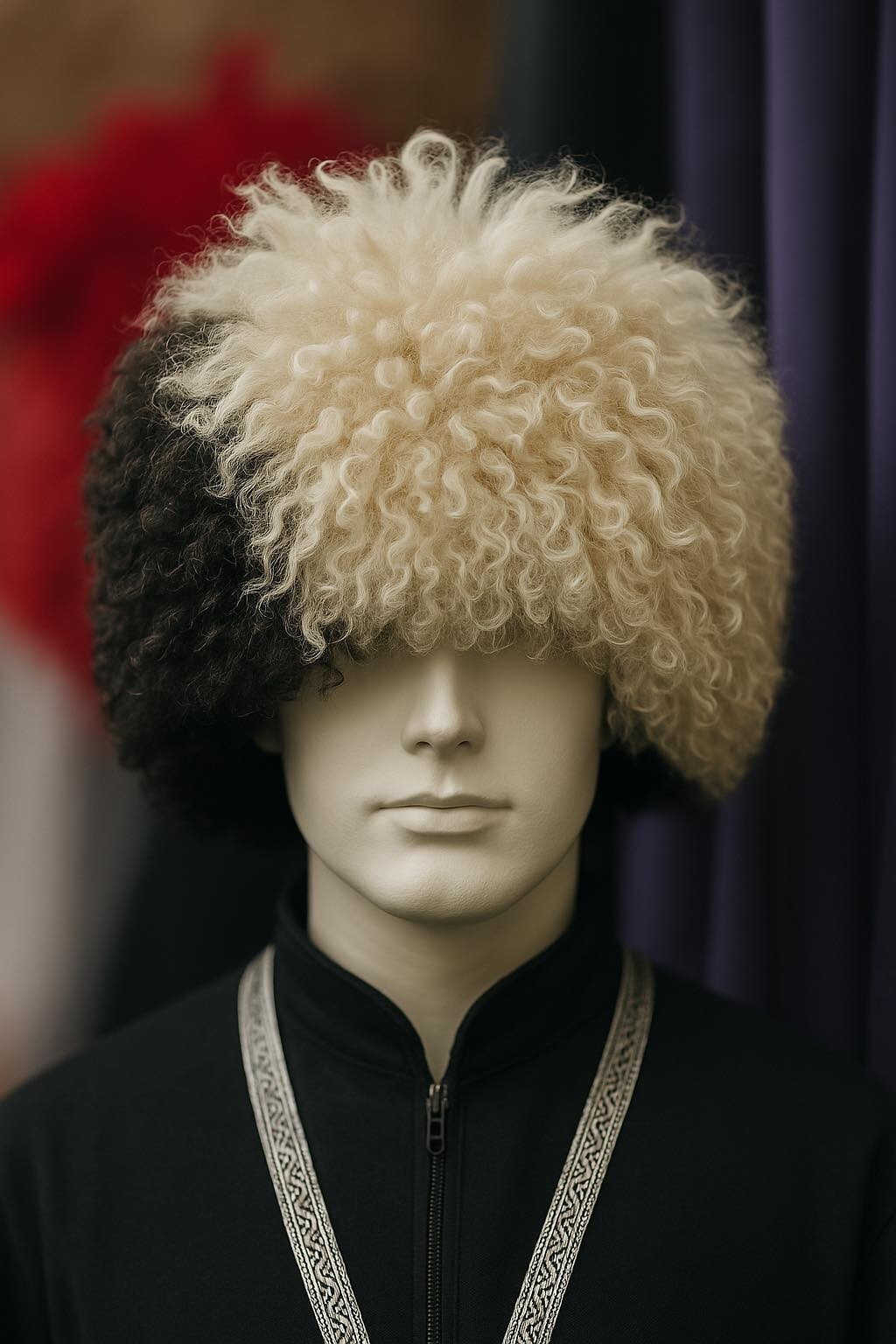 Two-Tone Papakha Hat | Real Sheepskin Wool Caucasian Highlander Heritage
