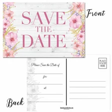 Save the Date Announcement Cards – 4×6 inches, 40 Postcards – B17081