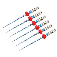 Vakker V Blue 25mm Taper 06 #60 NiTi Rotary Engine Files, 6/Pk. Red Color