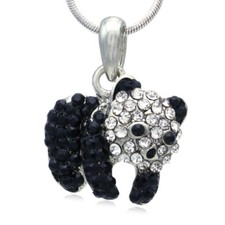 Cute Black White Panda Bear Necklace Pendant Charm for Animal Lovers Teens z2