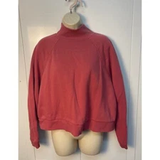 A New Day Brick Red Mock Turtleneck Short Sweatshirt Large Pre-owned