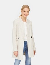 Stradivarius Crossover Cutwork  Coat Size S Women Creme