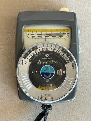 Vintage Gossen Luna Pro Analog Light Exposure Meter With Leather Case