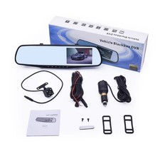 Vehicle Blackbox DVR Full HD 1080 Rearview Mirror Dual Channel Recorder