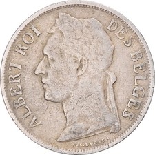 M&uuml;nze, Belgisch-Kongo, Albert I, Franc, 1927, S+, Kupfer-Nickel, KM:20