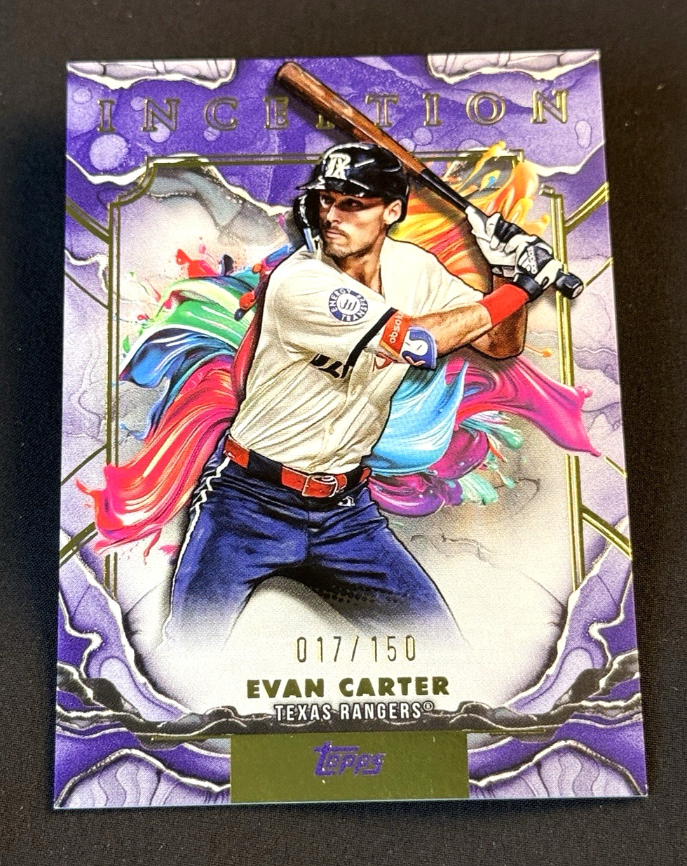 2025 Topps Inception Rangers Evan Carter #53 Purple /150