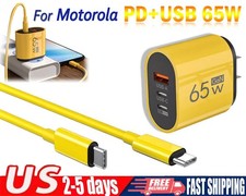 65W Fast Charging Type C Wall Charger For Motorola Moto G Power/Stylus 2025/2024