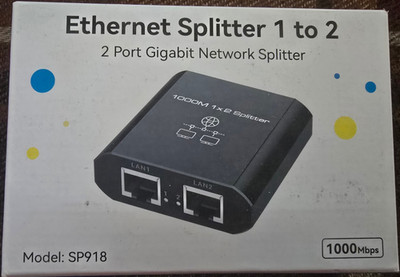 LAN Splitter 1 auf 2 1000Mbps Ethernet Splitter 2 Port Mit Type-C-Netzkabel G...