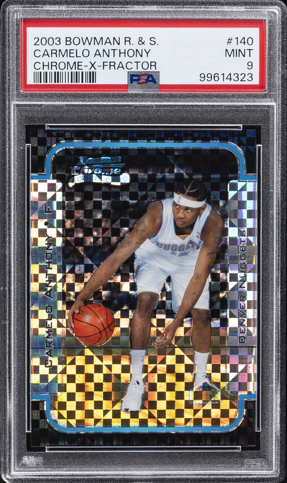 2003 BOWMAN ROOKIES & STARS #140 CARMELO ANTHONY ROOKIE RC 86/150 PSA 9