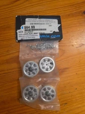 Samix SCX24 Aluminum & Brass 1.0" Beadlock Wheel Set w/Scale Hubs (Silver) (4)
