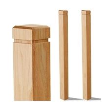 2 Pcs 3.5 x 48 inch Solid Red Oak Stair Newel Post with a Single Groove Notch...