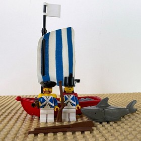 LEGO Pirates: Imperial Officer + Soldier + Sailboat, SHARK 6273 ROCK ISLAND 1991