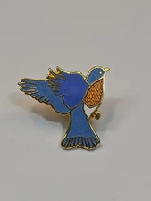 Blue Bird Flying Lapel Pin