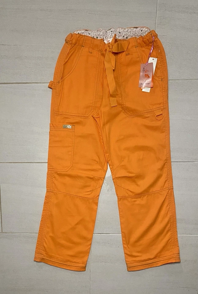Koi Scrub Pants Women’s Sz Small Bright Orange Nursing Medical - Image 2 of 4