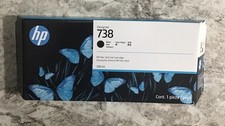 Genuine HP 738 300-ml Black DesignJet Ink Cartridge 498N8A, Exp 2028, Sealed