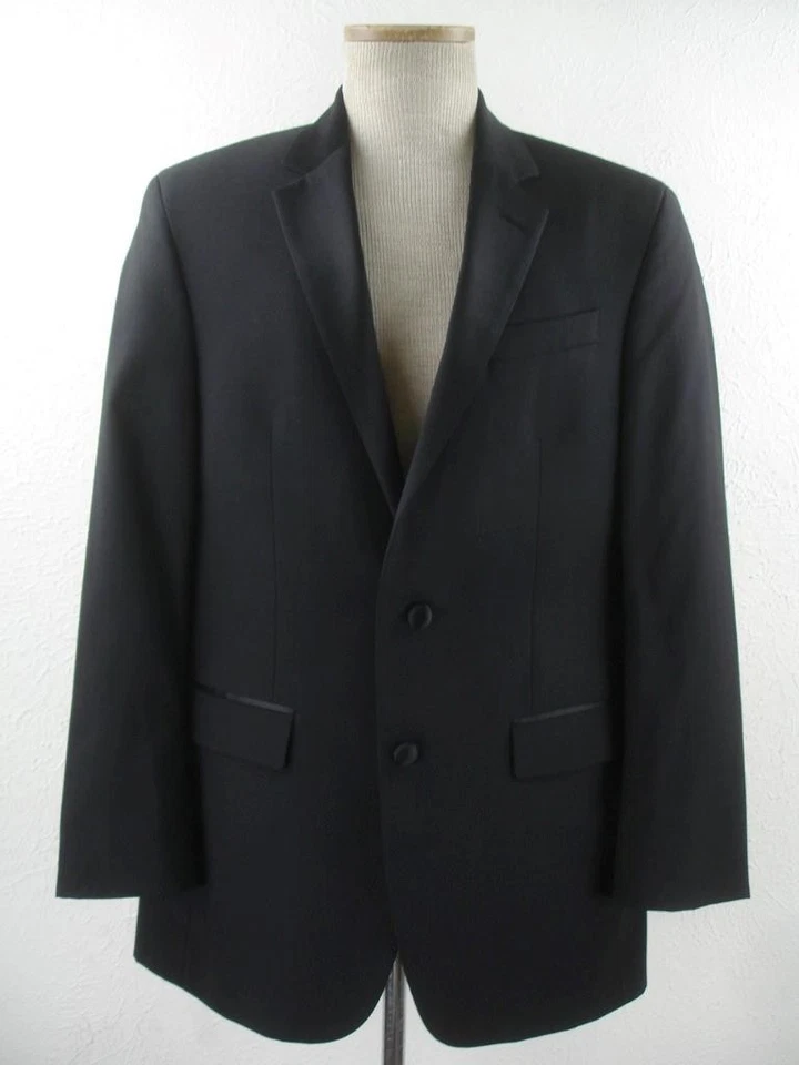 Men's sz 40R Kenneth Cole New York 2-Pc Formal Tuxedo Suit Black Pants 34 X 29 - Image 2 of 4