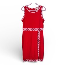 Michael Kors Red Faux Wrap Mini Dress Womens L Corpcore Classic Preppy Career