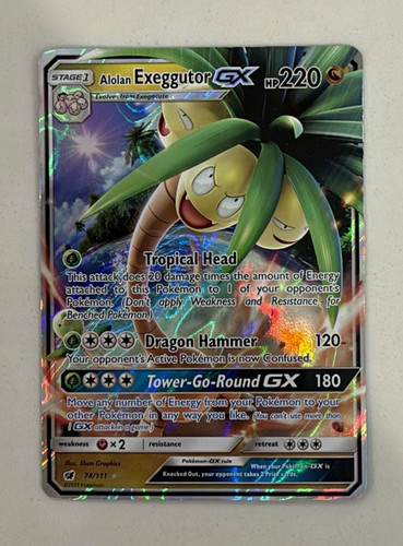 Pokemon Company Alolan Exeggutor GX 74/111 SM Crimson Invasion Holo Ultra Rare