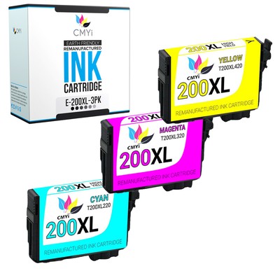 3X CMYi Replacement 200XL Color Ink Cartridges for Epson WorkForce WF2530 WF2540