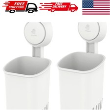 Removable Suction Cup Toothbrush Holder - Self-Draining Shower Organizer, 2 Pack