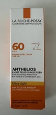 La Roche Posay ANTHELIOS ULTRA LIGHT FLUID FACE SUNSCREEN SPF 60 Exp 9/2026