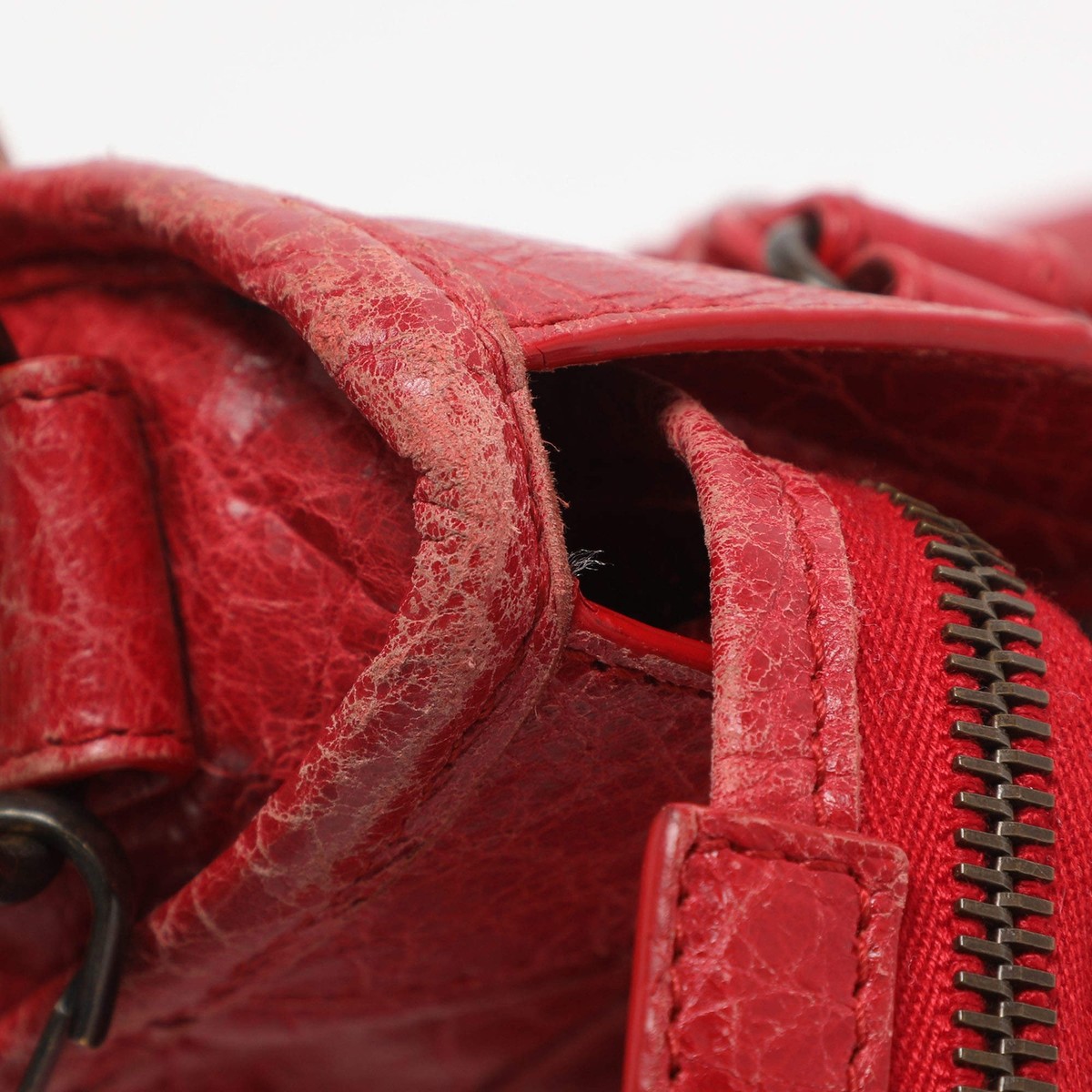 Balenciaga Motorcycle City Mini Giant 12 Hardware Red Leather Tote