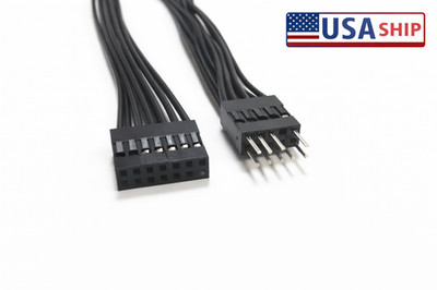 2PCS HD Audio 13Pin Female to 9Pin Male Converter Cable for Lenovo Motherboard