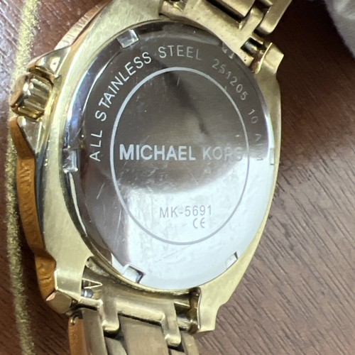 Michael Kors Gold Tone Chrono Watch Diamond Style Accent New Battery MK5691 - Picture 6 of 8
