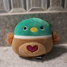 Squishmallow Avery Mallard Duck Heart Belly Cute Plush Stuffed Animal Toy 4" EUC