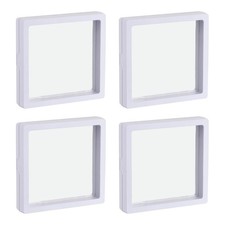 Floating Thin Film Display Box 11cm x 11cm x 2cm White 4pcs