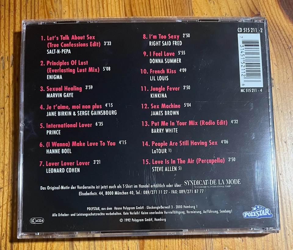 Let's talk about Sex, CD💿 1992 sehr guter Zustand, mit dem schönsten Liebeslied - Bild 2 von 2