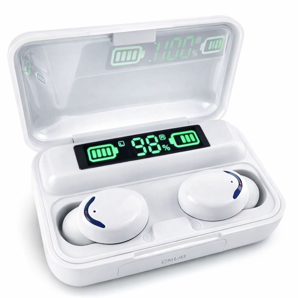 Wireless Earbuds Bluetooth Touch Control Headphones LED Display Charging Case