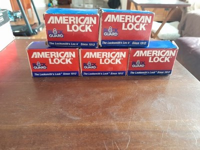 american combination locks lot of 5 ..2 red 3 green new old stock.