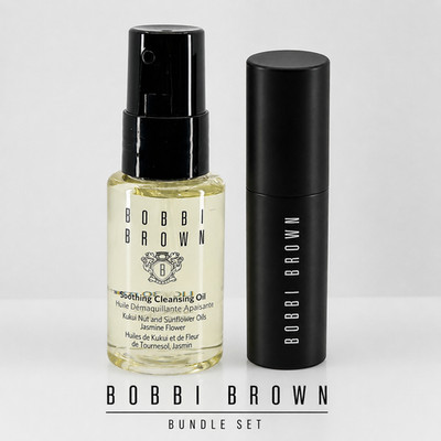 Bobbi Brown Soothing Cleansing Oil 1 fl oz & Eye Opening Mascara Black 0.17 oz