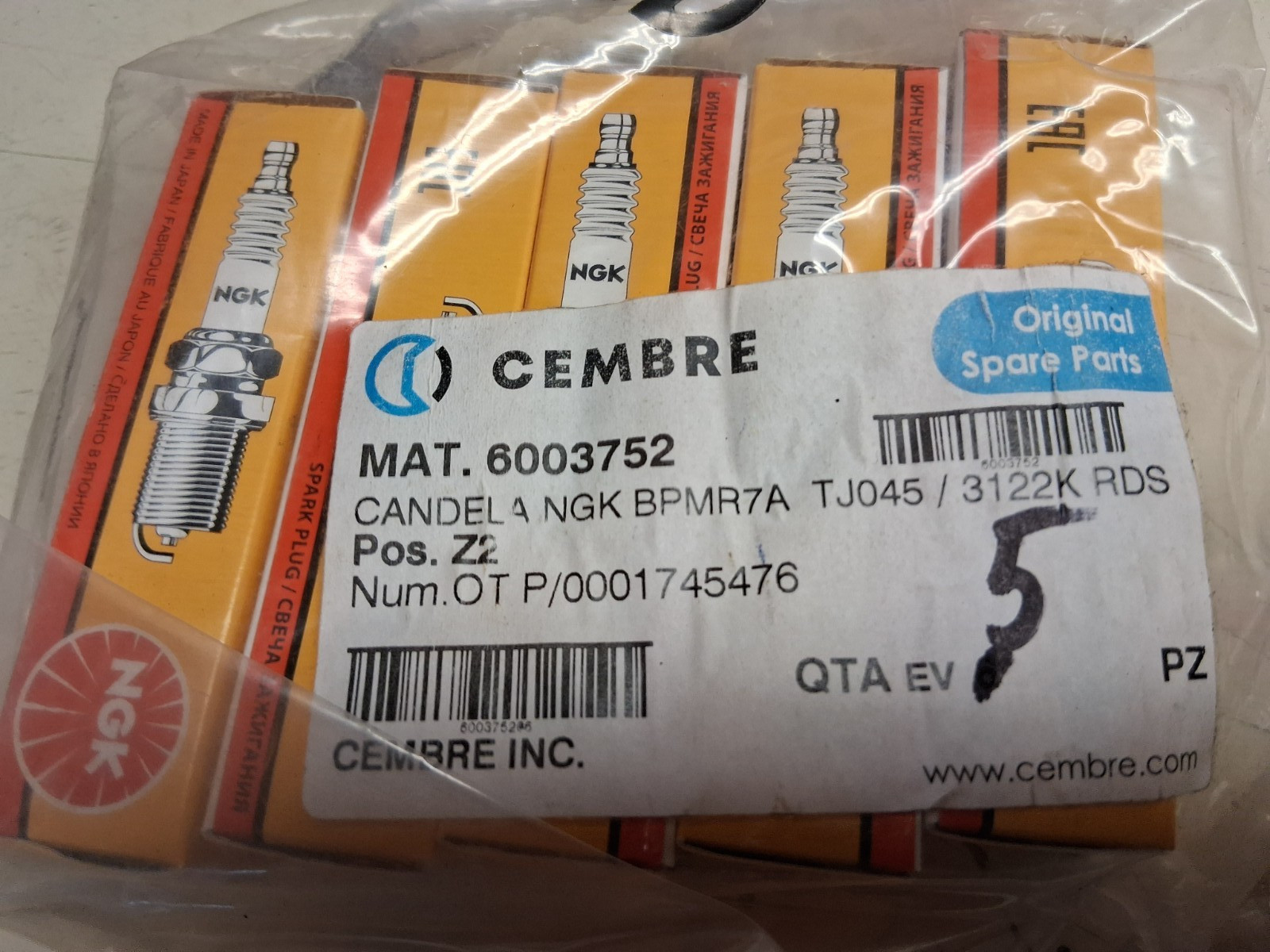 NGK - BPMR7A - Spark Plugs, BPMR7A 5 pack