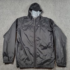 Columbia Jacket Youth XL Black Omni-Heat Hooded Windbreaker Full Zip Lightweight