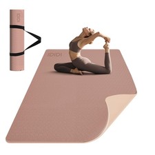 Large Yoga Mat 6'x 4' - Extra Long and Wide Workout for Men Women Non-Slip POE