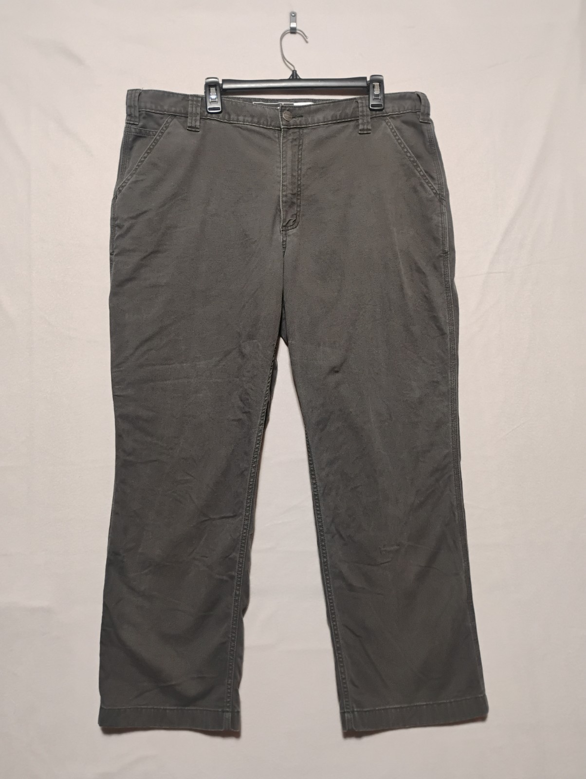 Carhartt Mens 40 Grey Relaxed Fit Cargo Work Pants for Ranch