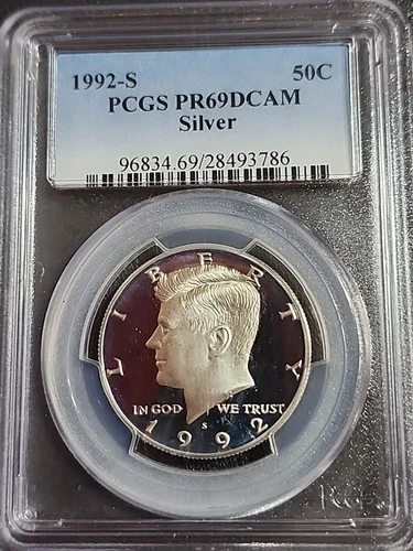 1992 S Kennedy Silver proof half dollar 50c  PCGS PR69DCAM Free Shipping
