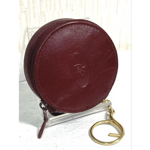 Étui à monnaie cuir Christian Dior vin rouge vintage 4144