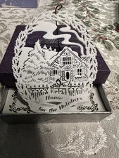 Corning Opelle Glass Ornament Home for the Holidays w/Certificate & Box