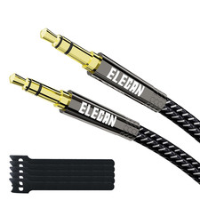 3.5Mm AUX Cable 1 Ft/2 Pack Hi-Fi Sound-Zinc Alloy Case-Od 3.5Mm-Ultra Slim Sof