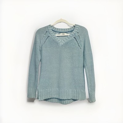 Abercrombie & Fitch Blue Grey V-Neck Sweater Size S Second Hand Woman s