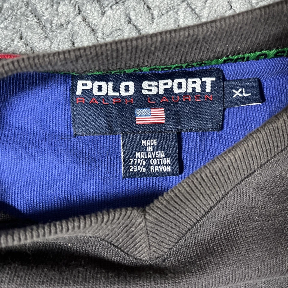 Ralph Lauren Polo Sudadera Deportiva Para Hombre Talla XL DE COLECCIÓN Años 90 Deletrear Bloque de Color Foto 3 de 4