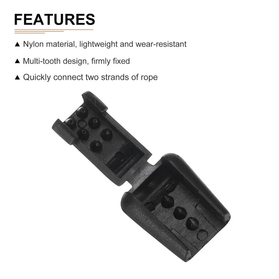 17mmx14mm(LxW) Cord End Tips - 6Pack - Nylon Shoe Lace End Clips - Black - Imagem 3 de 4