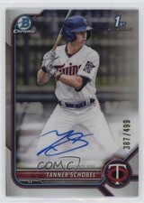 2022 Bowman Draft Chrome Pick Refractor /499 Tanner Schobel #CDA-TSL Auto yj0