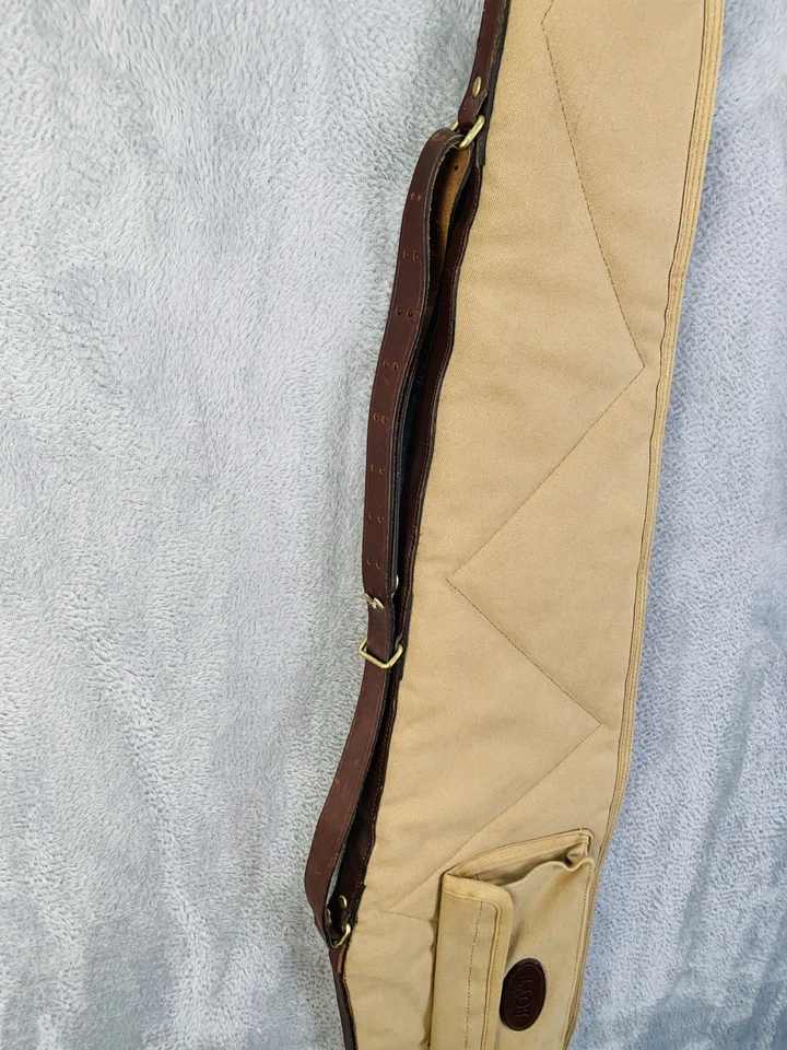 "Vt Boyt 46"" Estuche para pistola de cuero de lona acolchada con alcance para rifle tostado/verde con bolsillo" Foto 4 de 4