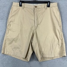 J Crew Mens Khakis Shorts 34 Light Tan Flat Front Casual Pockets 100 Cotton NEW