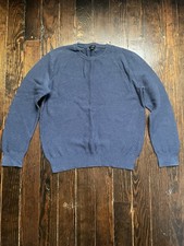 J.Crew Men's Navy Blue 100 Cotton Crewneck Sweater Large Excellent Condition
